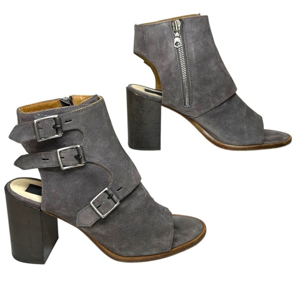 Rag & Bone - Women’s ‘Marta' Suede, Cut-Out Bootie - Grey, Size 38.5 IT, 8.5 US - Picture 4 of 16